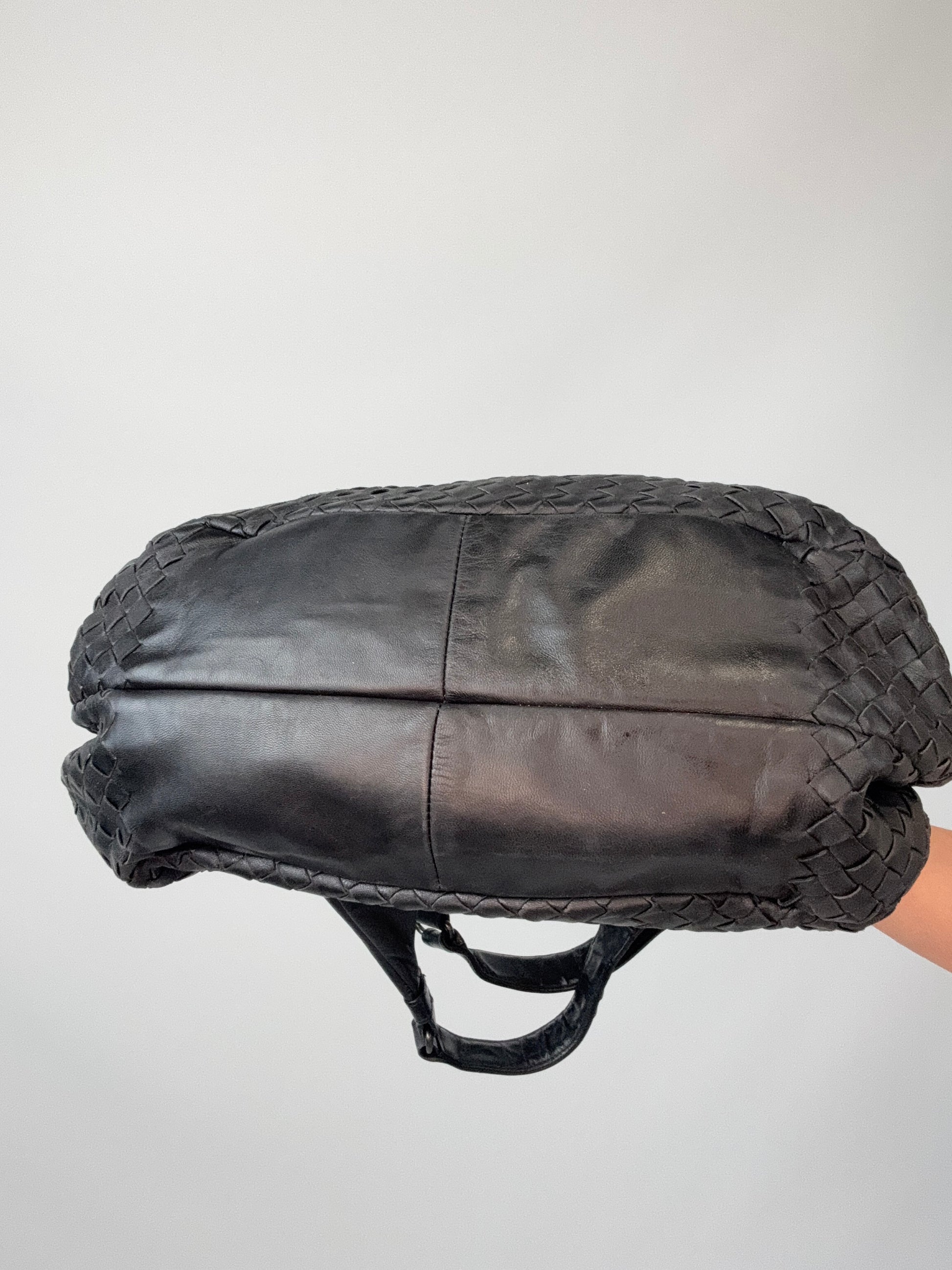 Bottega Veneta Intrecciato Campana Hobo Bag bottom of handbag