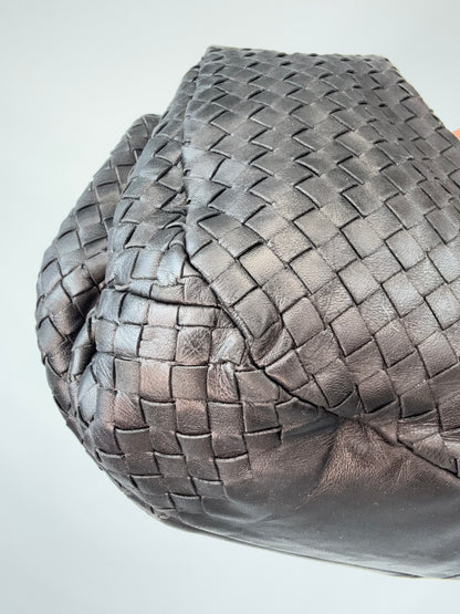 Bottega Veneta Intrecciato Campana Hobo Bag front left bottom corner