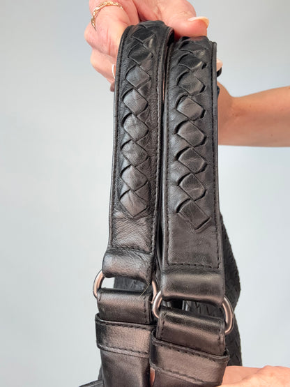 Bottega Veneta Intrecciato Campana Hobo Bag right side of straps