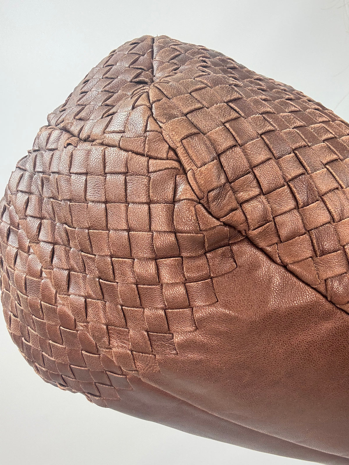 Bottega Veneta Large Intrecciato Campana Hobo Brown  front left bottom corner
