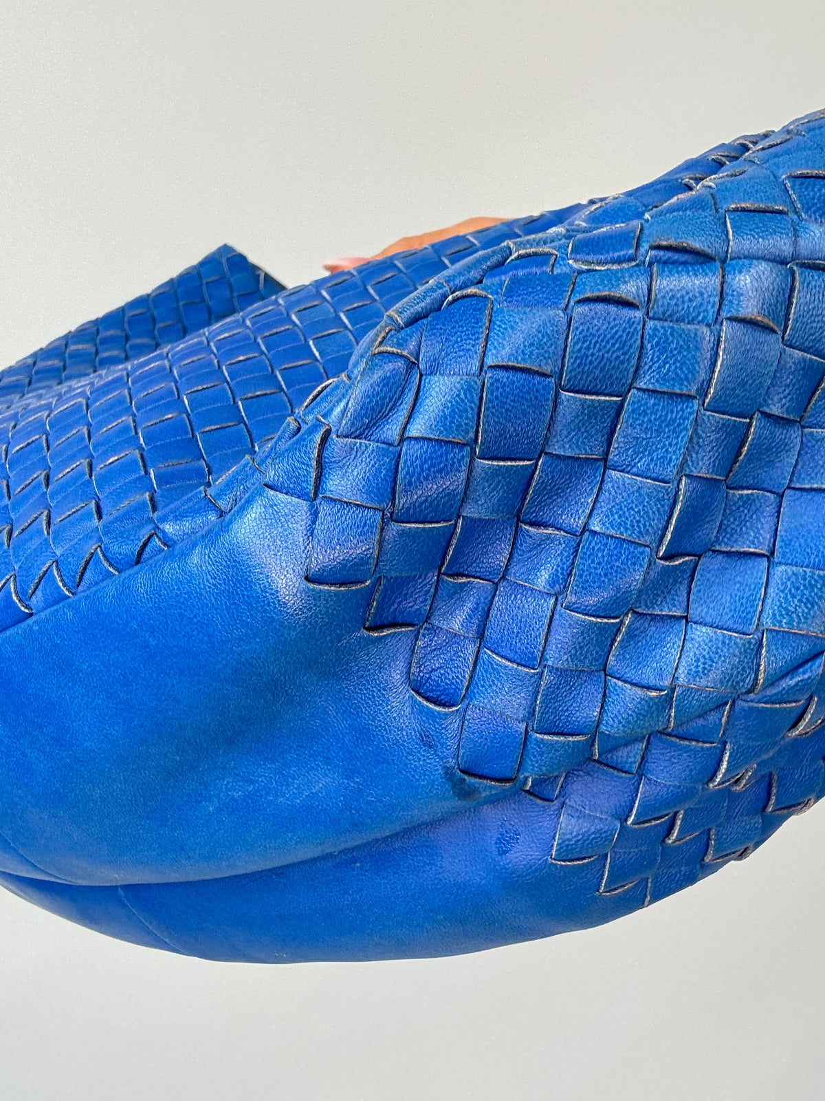 Bottega Veneta Small Campana Intrecciato Hobo - Royal Blue back right bottom corner