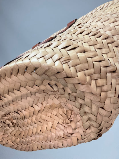 CELINE Classic Panier in Palm Leaves and Calfskin front right bottom corner