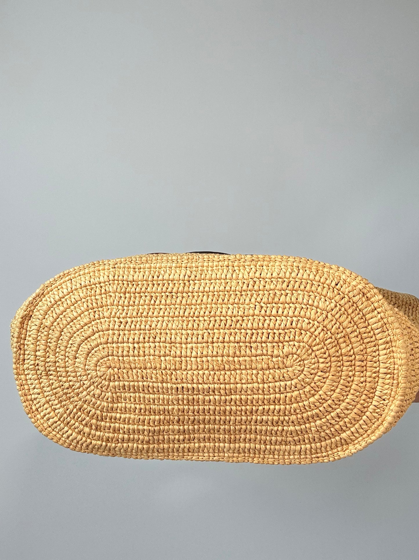 Celine Classic Raffia Tote bottom of tote