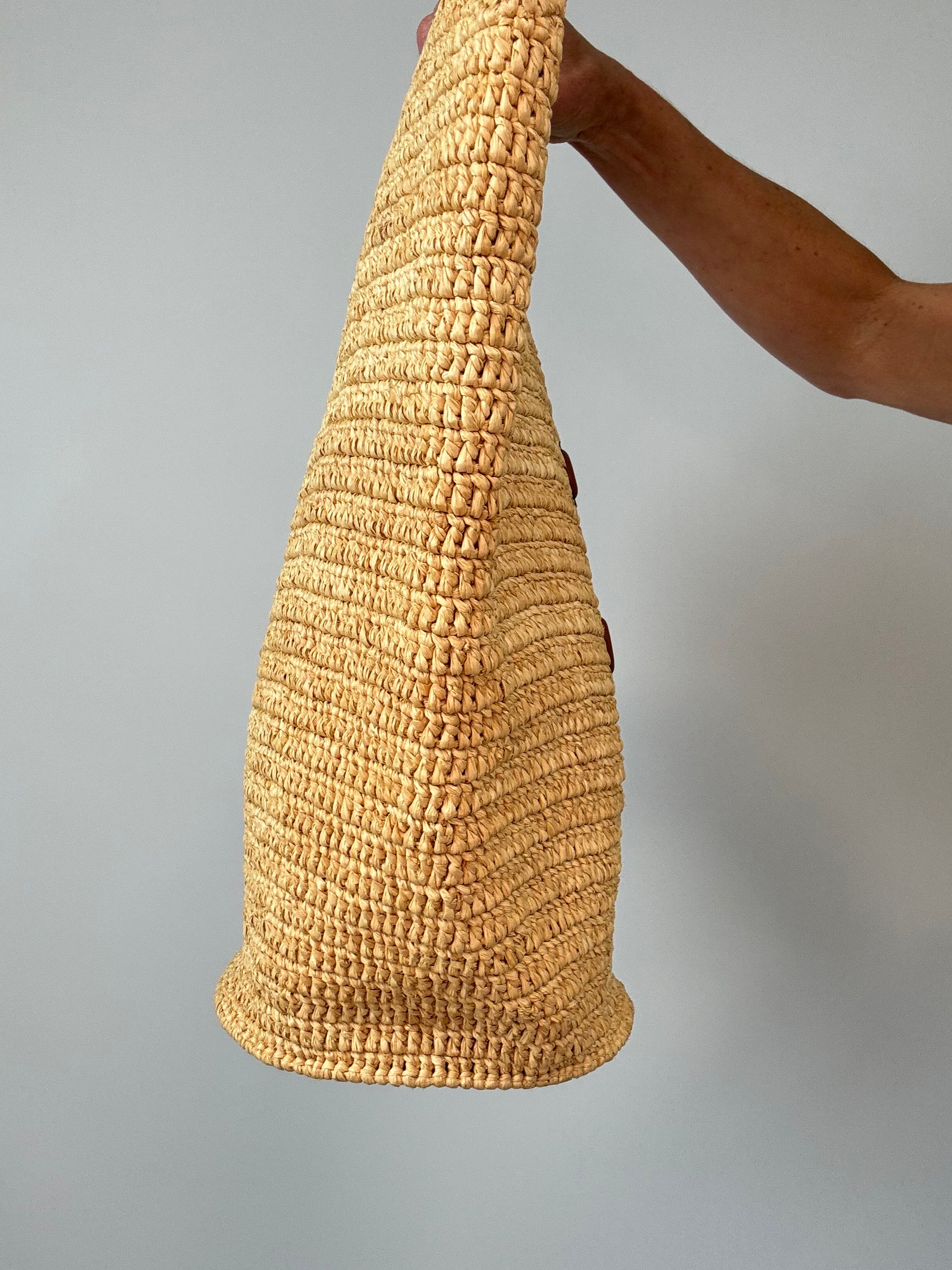 Celine Classic Raffia Tote left side
