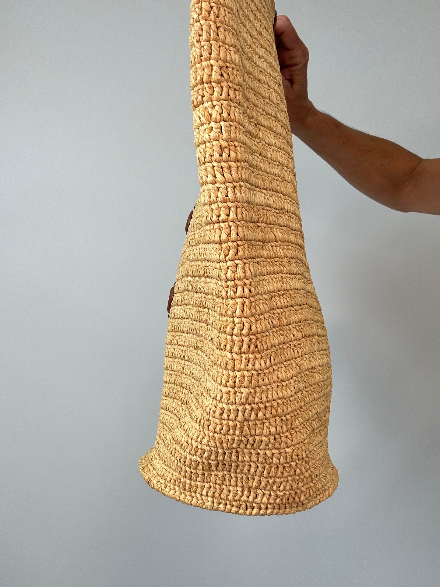 Celine Classic Raffia Tote right side