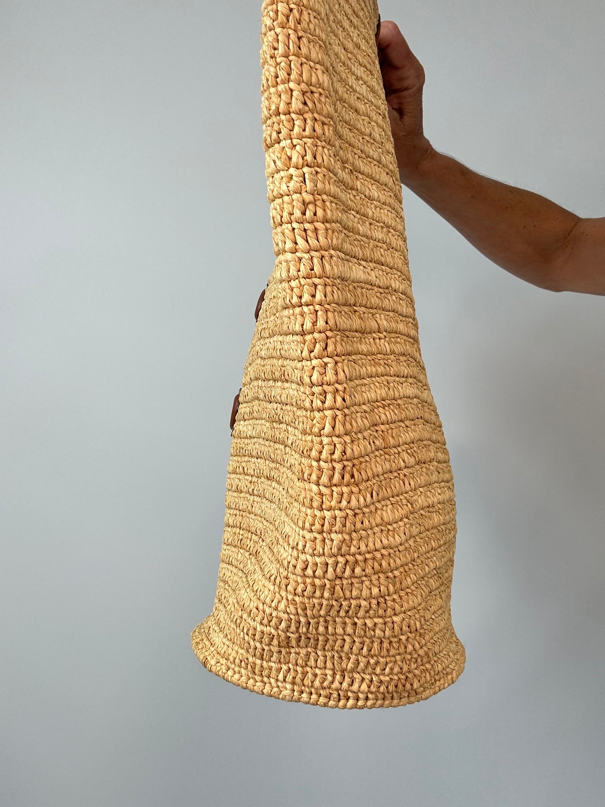 Celine Classic Raffia Tote right side