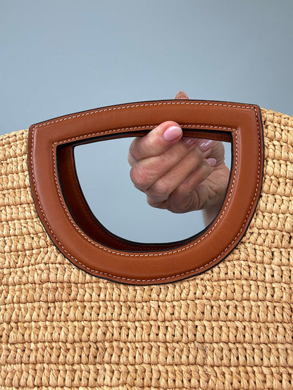 Celine Classic Raffia Tote top handle front