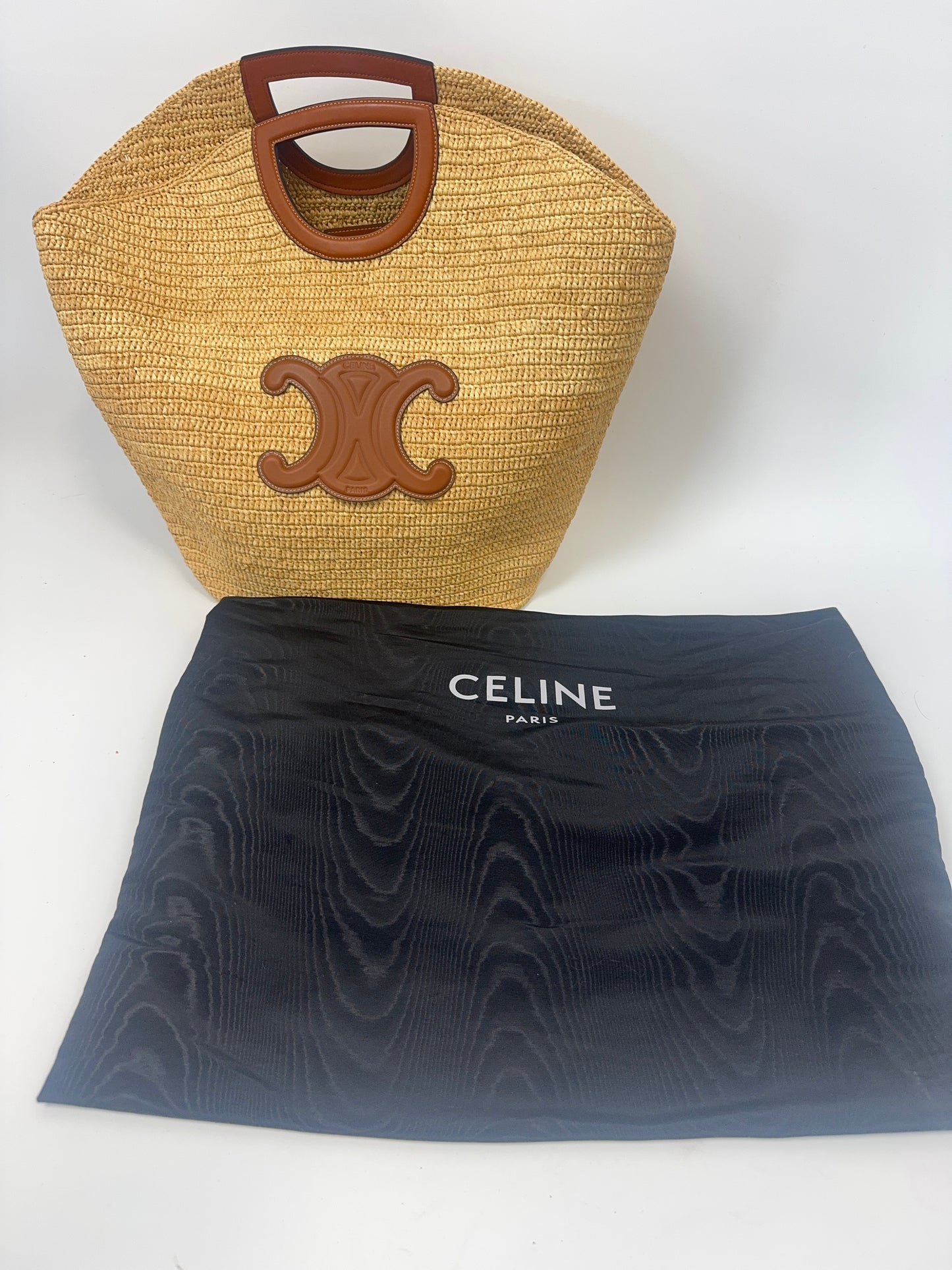 Celine Classic Raffia Tote with dust bag