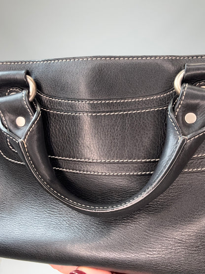 Celine Leather Boogie Bag in Black interior of back top handle