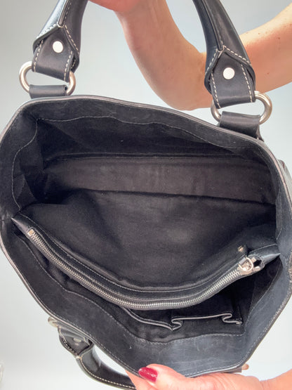 Celine Leather Boogie Bag in Black handbag interior 2