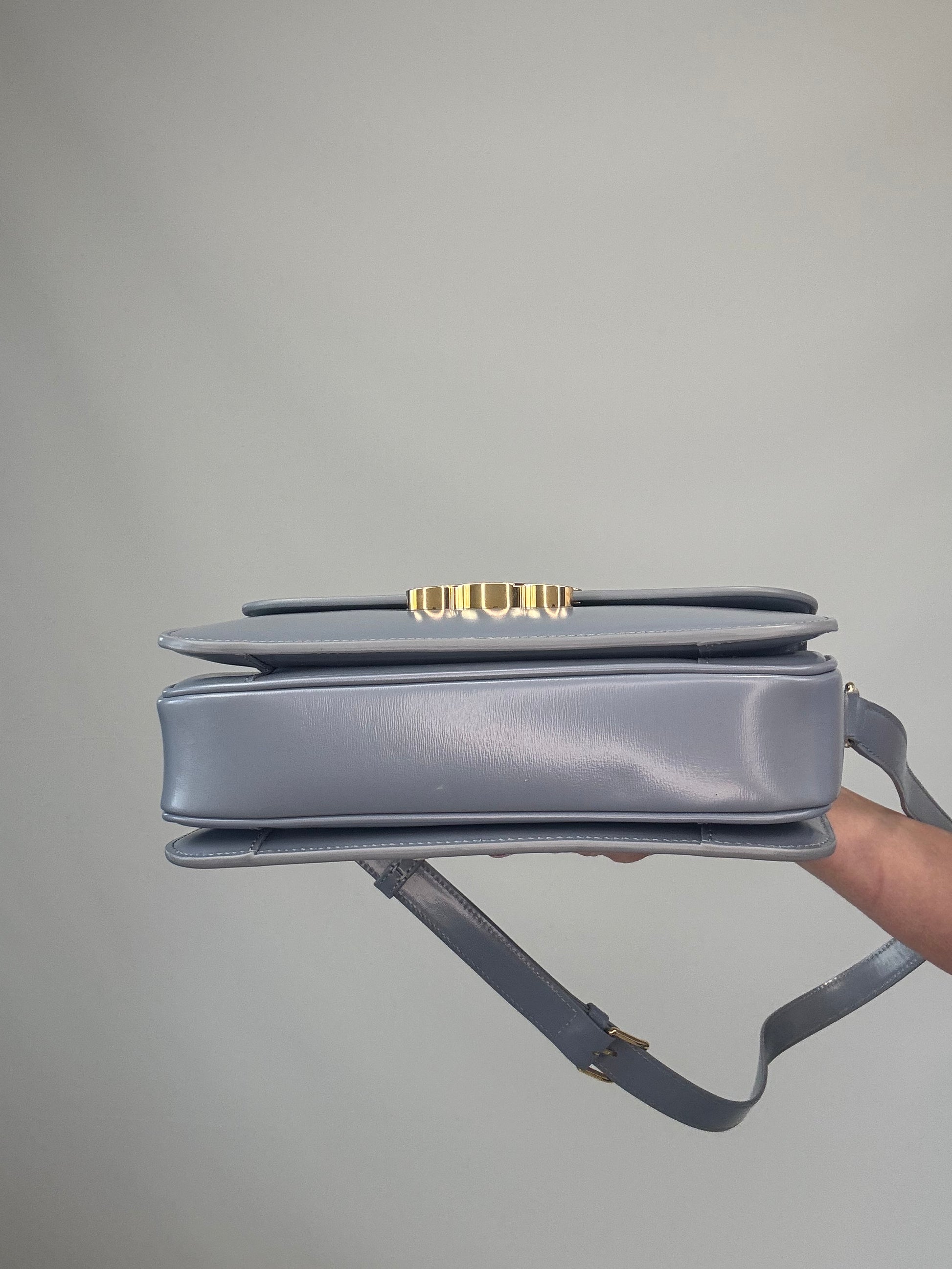 Celine Teen Triomphe Calfskin Shoulder Bag bottom of handbag