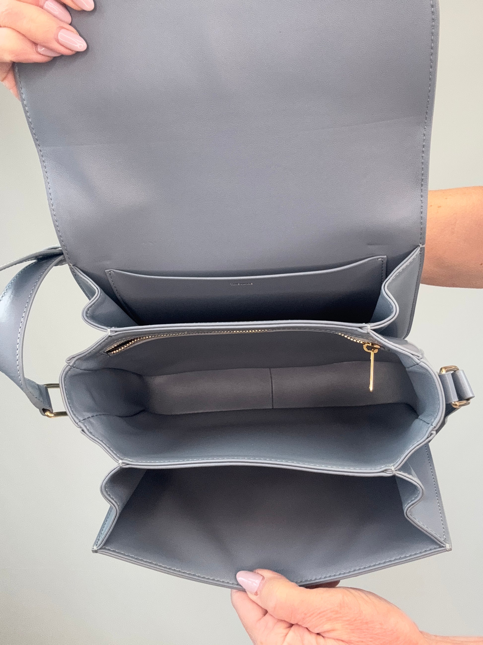 Celine Teen Triomphe Calfskin Shoulder Bag interior compartments