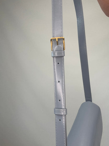 Celine Teen Triomphe Calfskin Shoulder Bag left side of strap with buckle