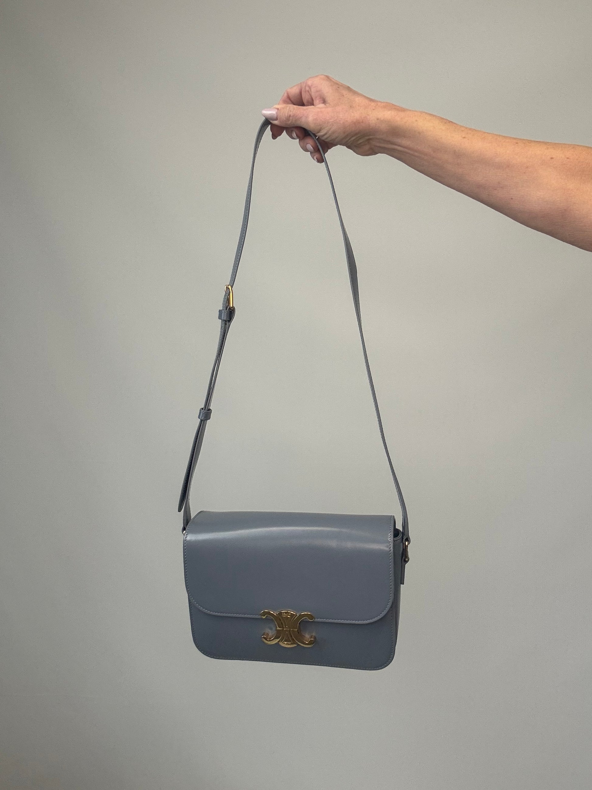 Celine Teen Triomphe Calfskin Shoulder Bag