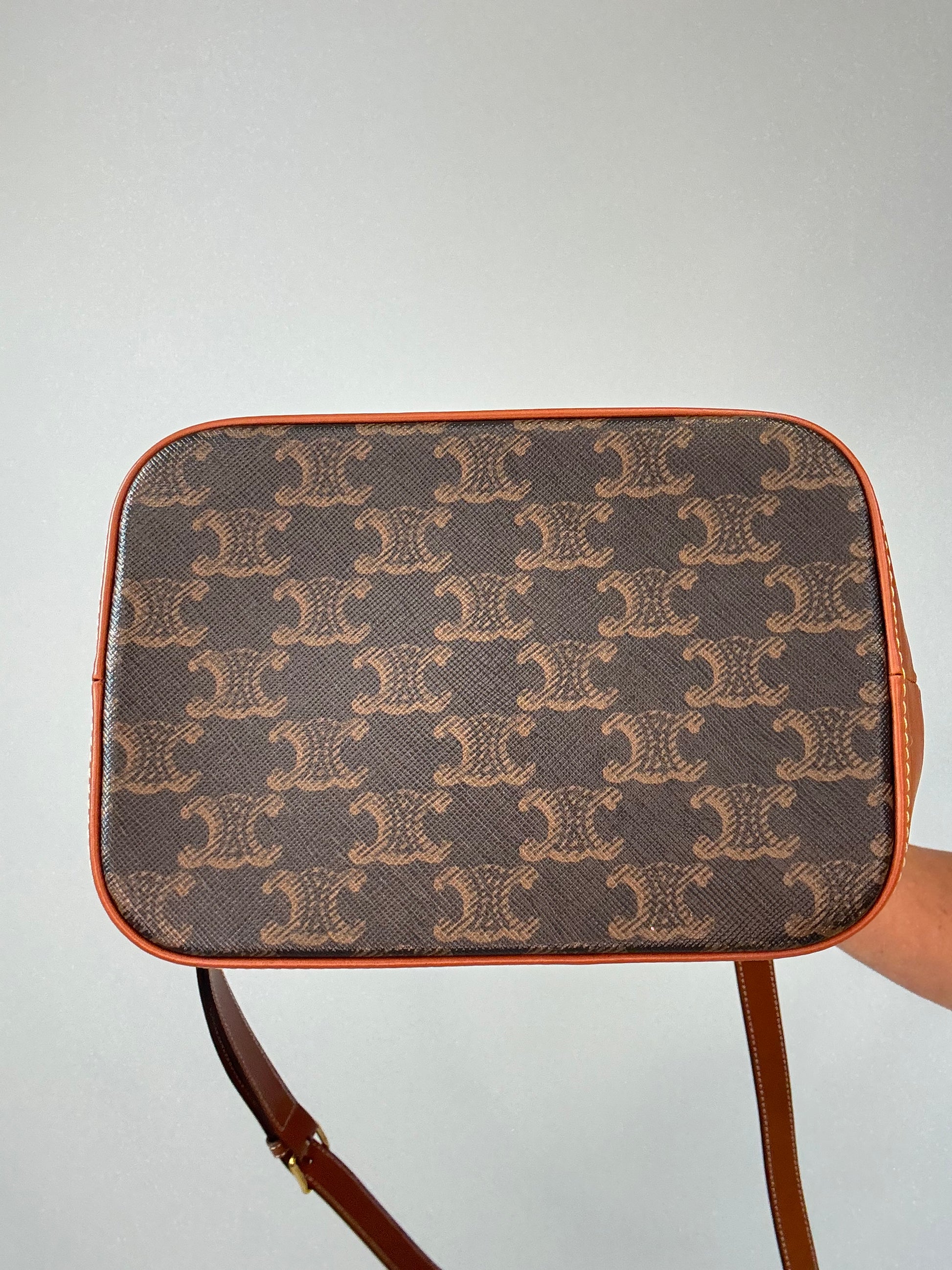 Celine Triomphe Bucket Bag bottom of handbag