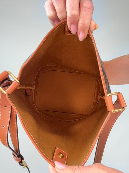 Celine Triomphe Bucket Bag interior of handbag
