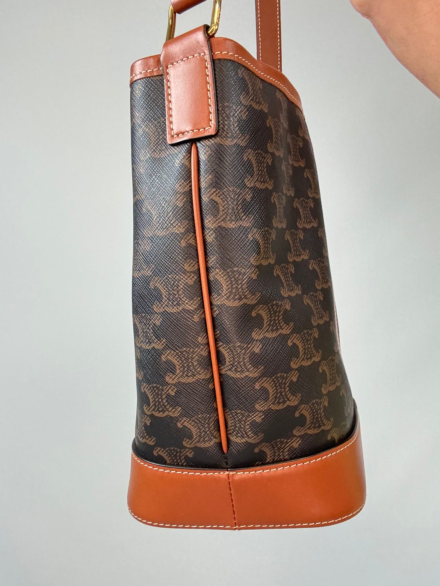 Celine Triomphe Bucket Bag left side