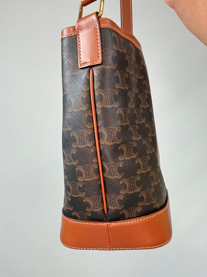 Celine Triomphe Bucket Bag left side
