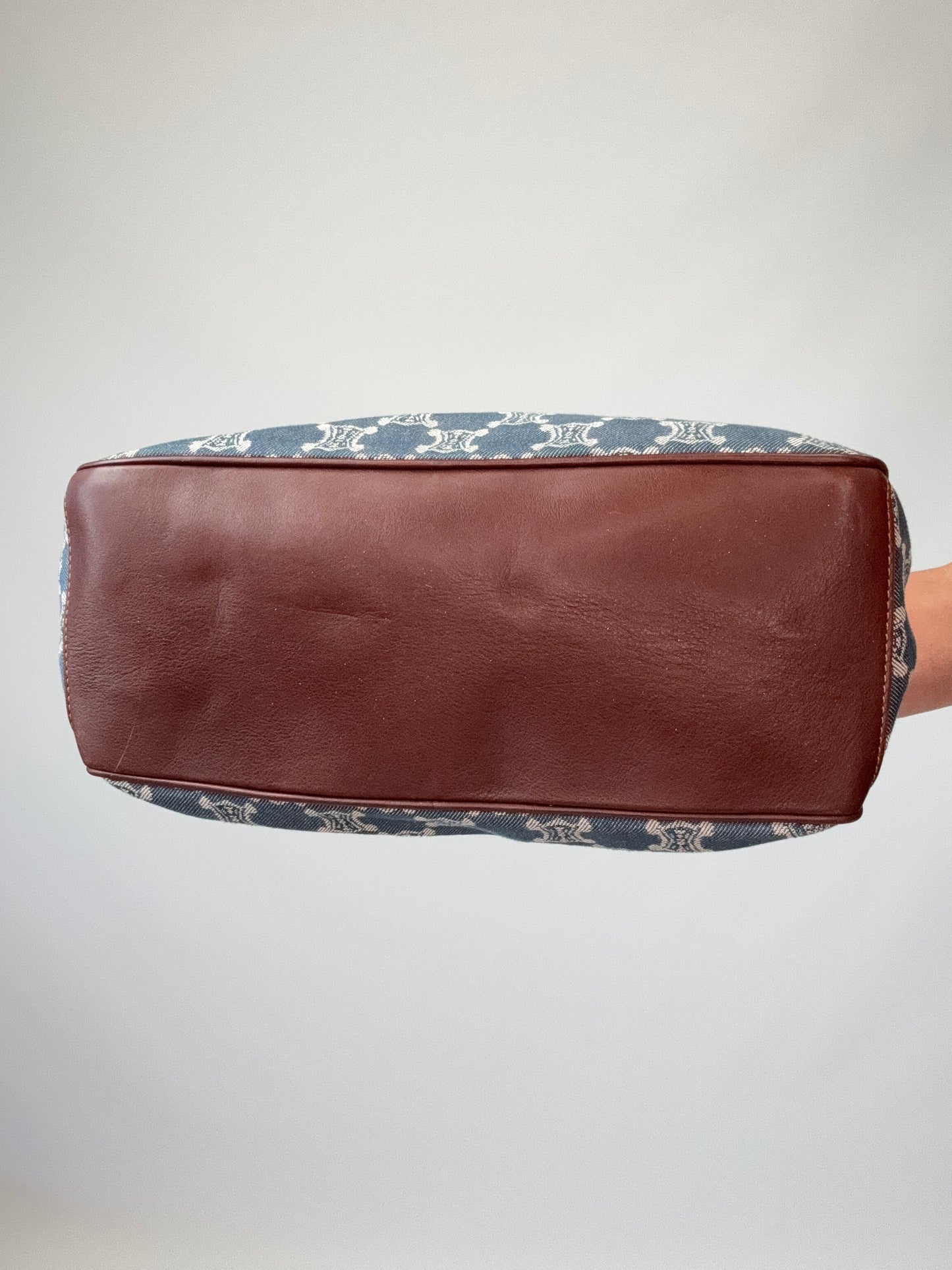 Celine Triomphe Denim Leather Boogie Bag bottom of handbag