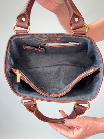 Celine Triomphe Denim Leather Boogie Bag handbag interior