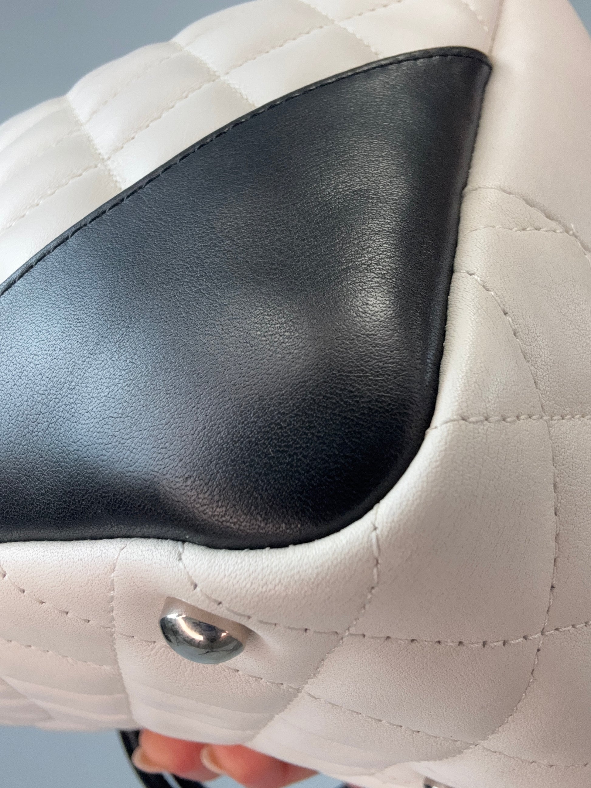 Chanel Cambon Ligne Bowler Bag front right bottom corner