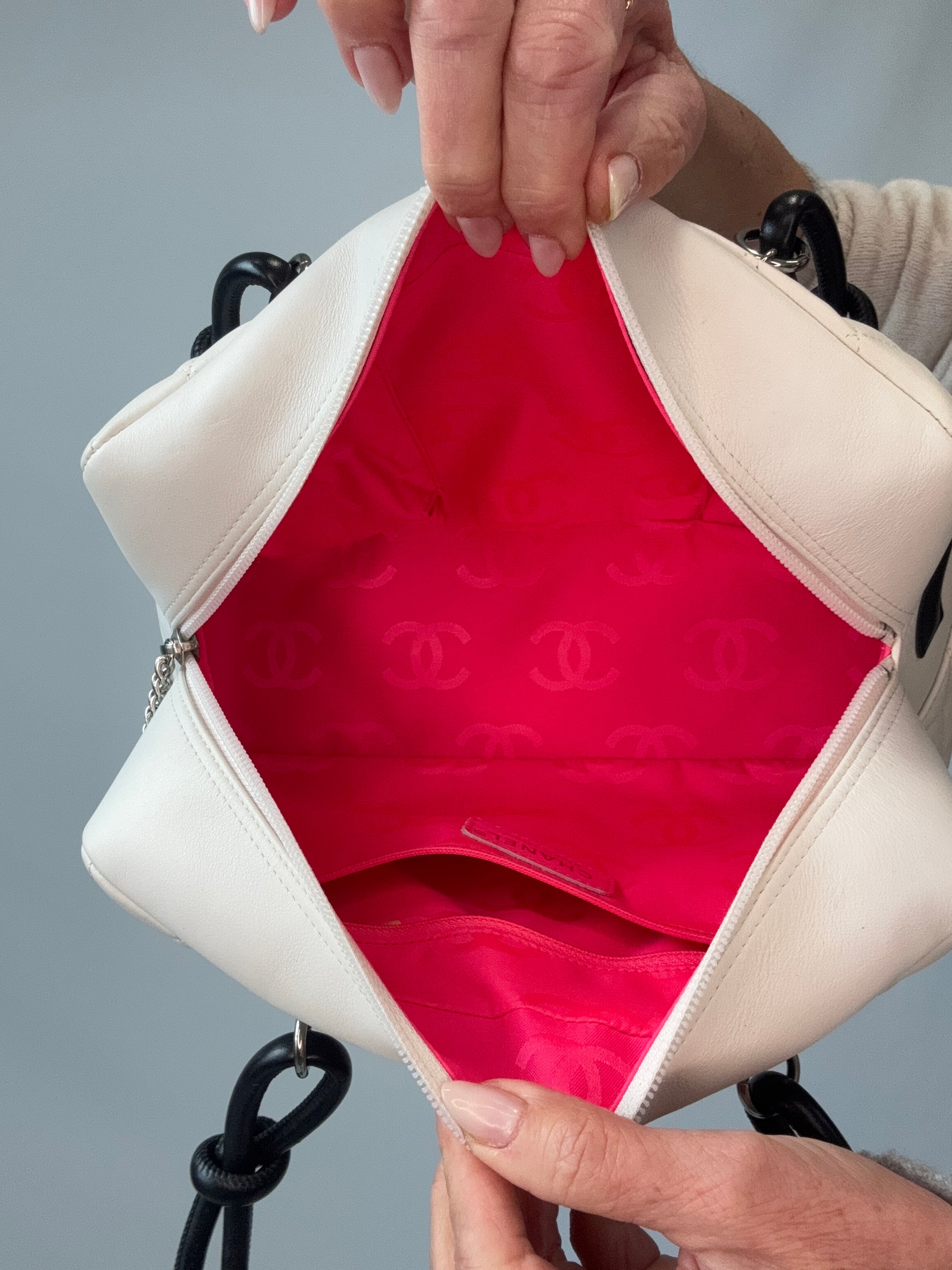Chanel Cambon Ligne Bowler Bag interior