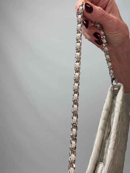 Chanel Camellia Silver VIP Pochette  chain strap