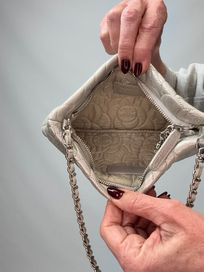 Chanel Camellia Silver VIP Pochette  interior
