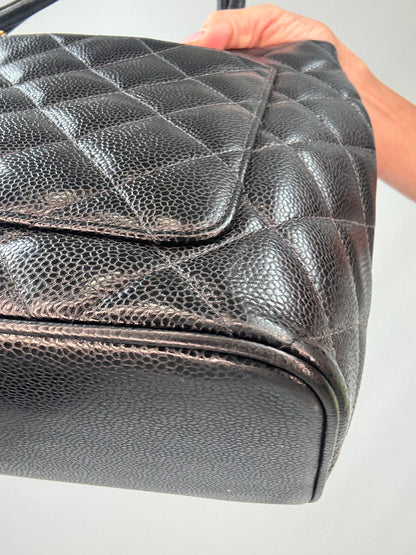 Chanel Caviar Quilted Medallion Tote back right bottom corner