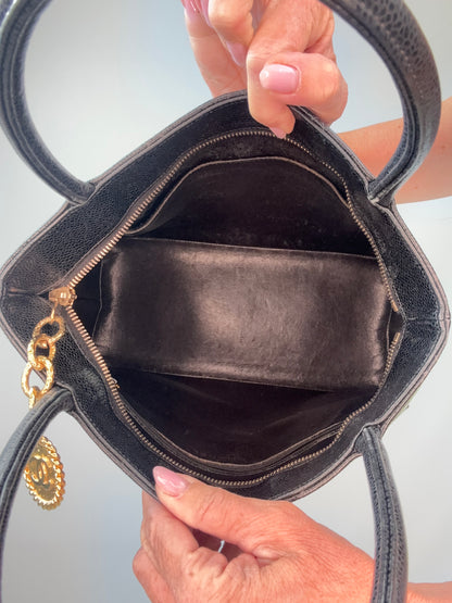 Chanel Caviar Quilted Medallion Tote interior