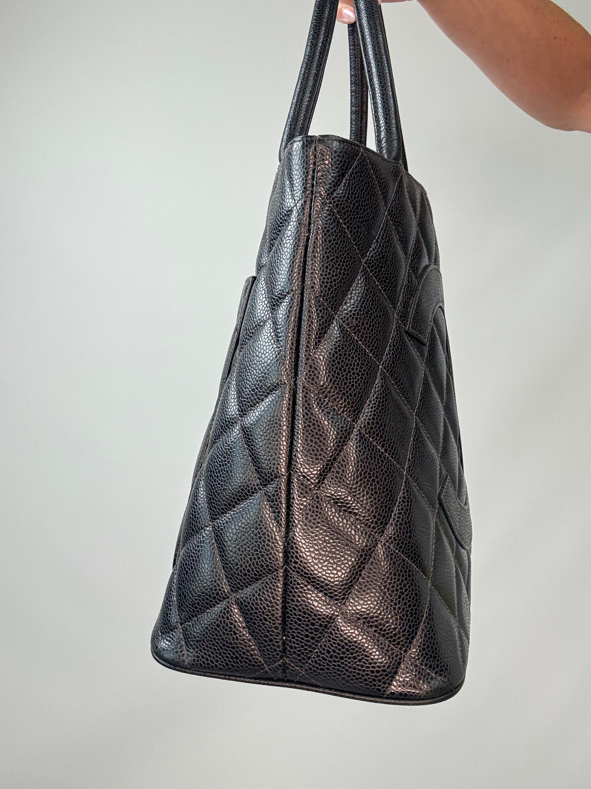 Chanel Caviar Quilted Medallion Tote left side