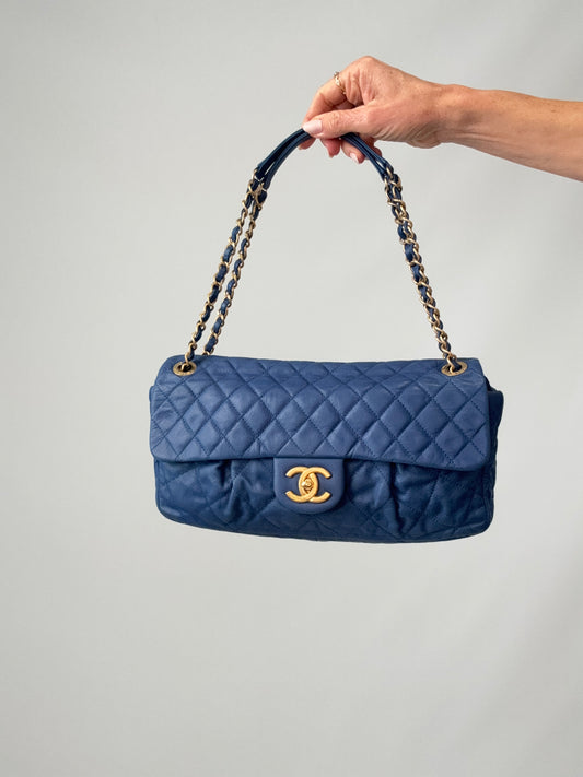 Chanel Classic Quilted Leather Flap Bag in Blue