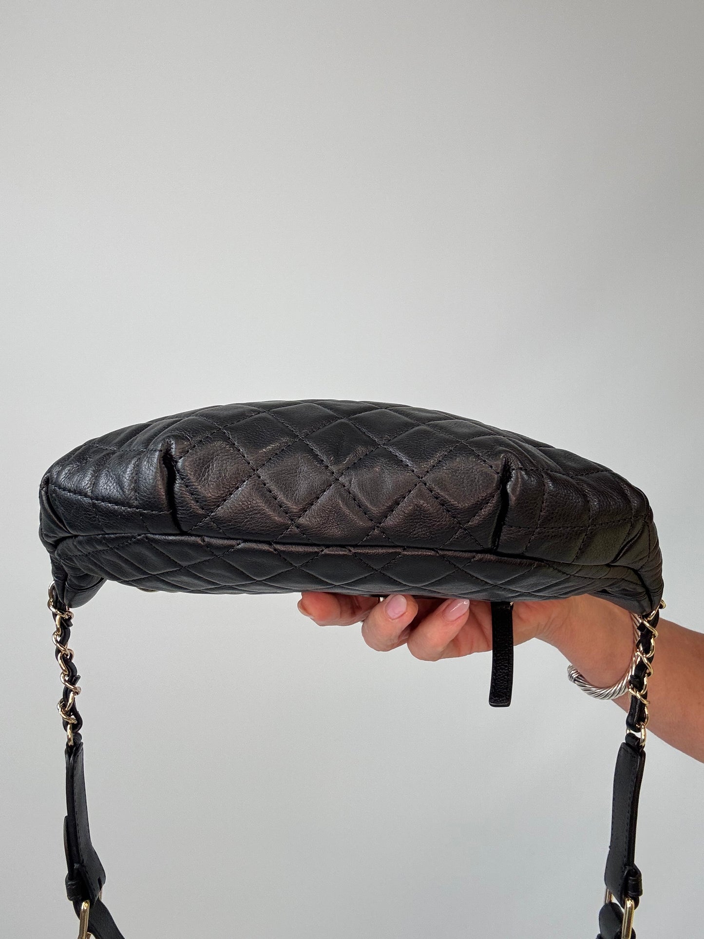 Chanel Lambskin Quilted Banane Waist Bag bottom of bag