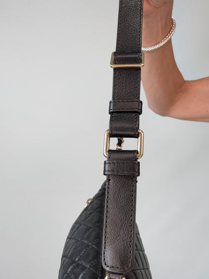 Chanel Lambskin Quilted Banane Waist Bag strap opposite side