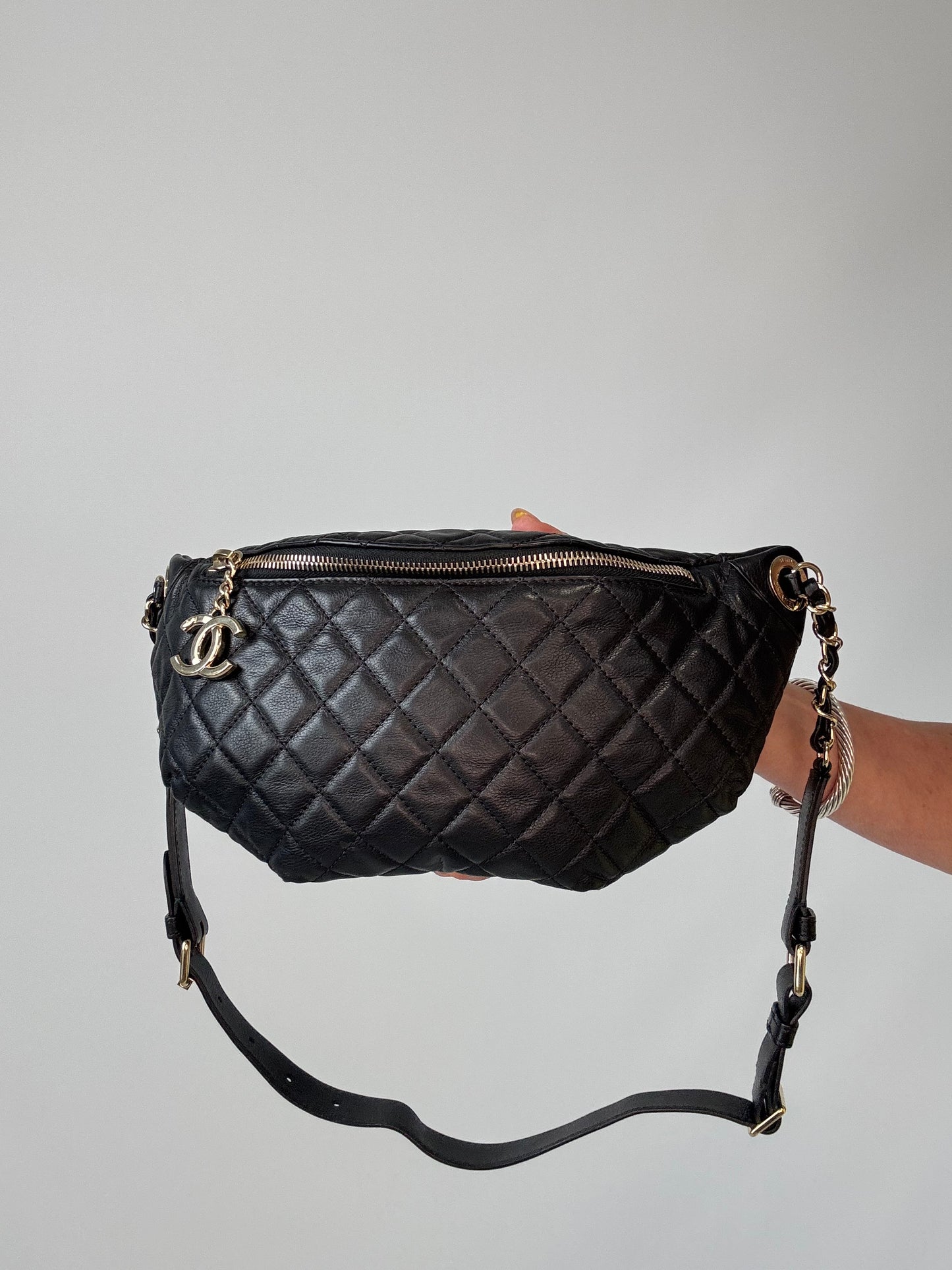 Chanel Lambskin Quilted Banane Waist Bag