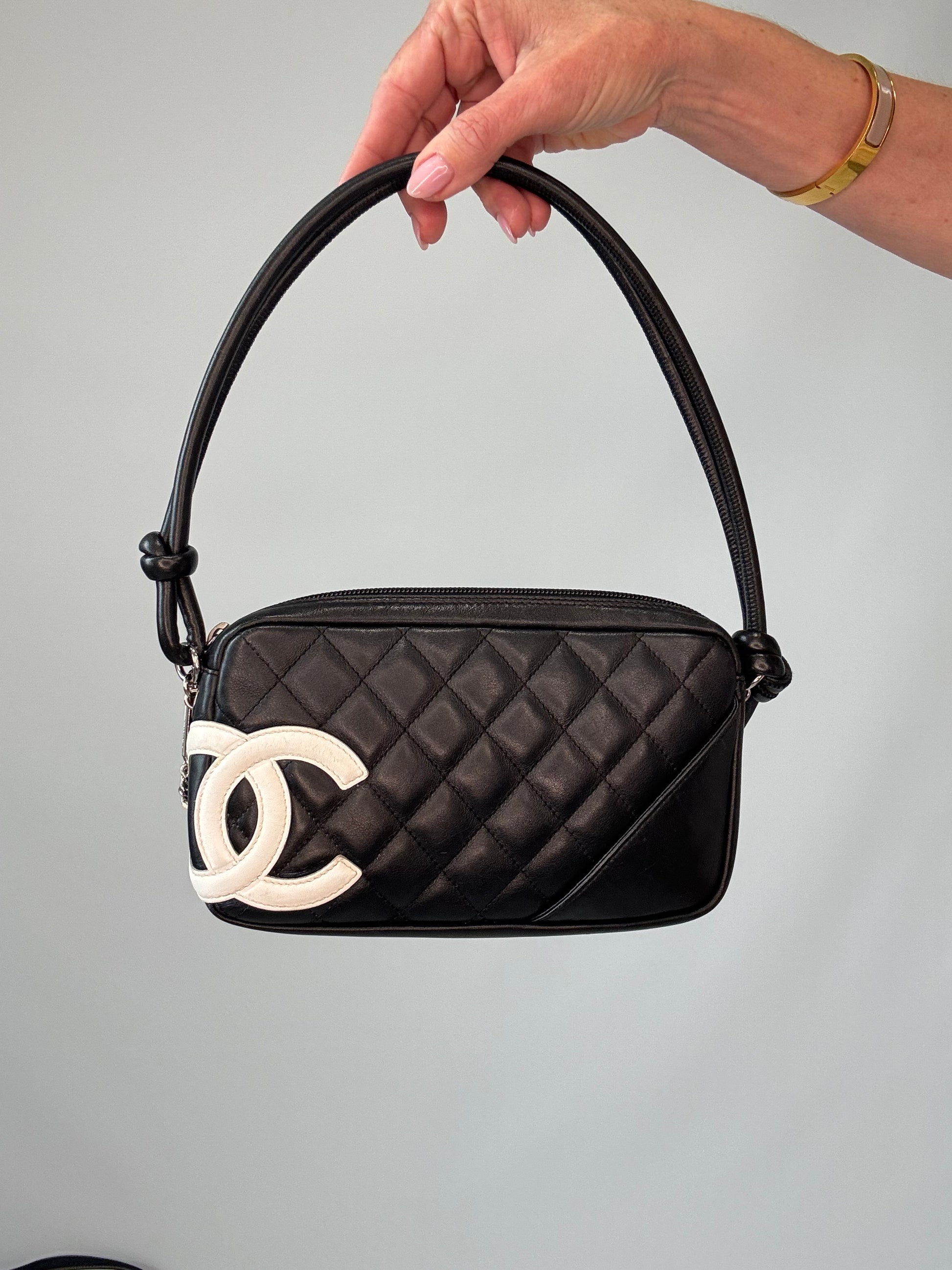 Chanel Ligne Cambon Pochette Shoulder Bag - 2005 front closeup