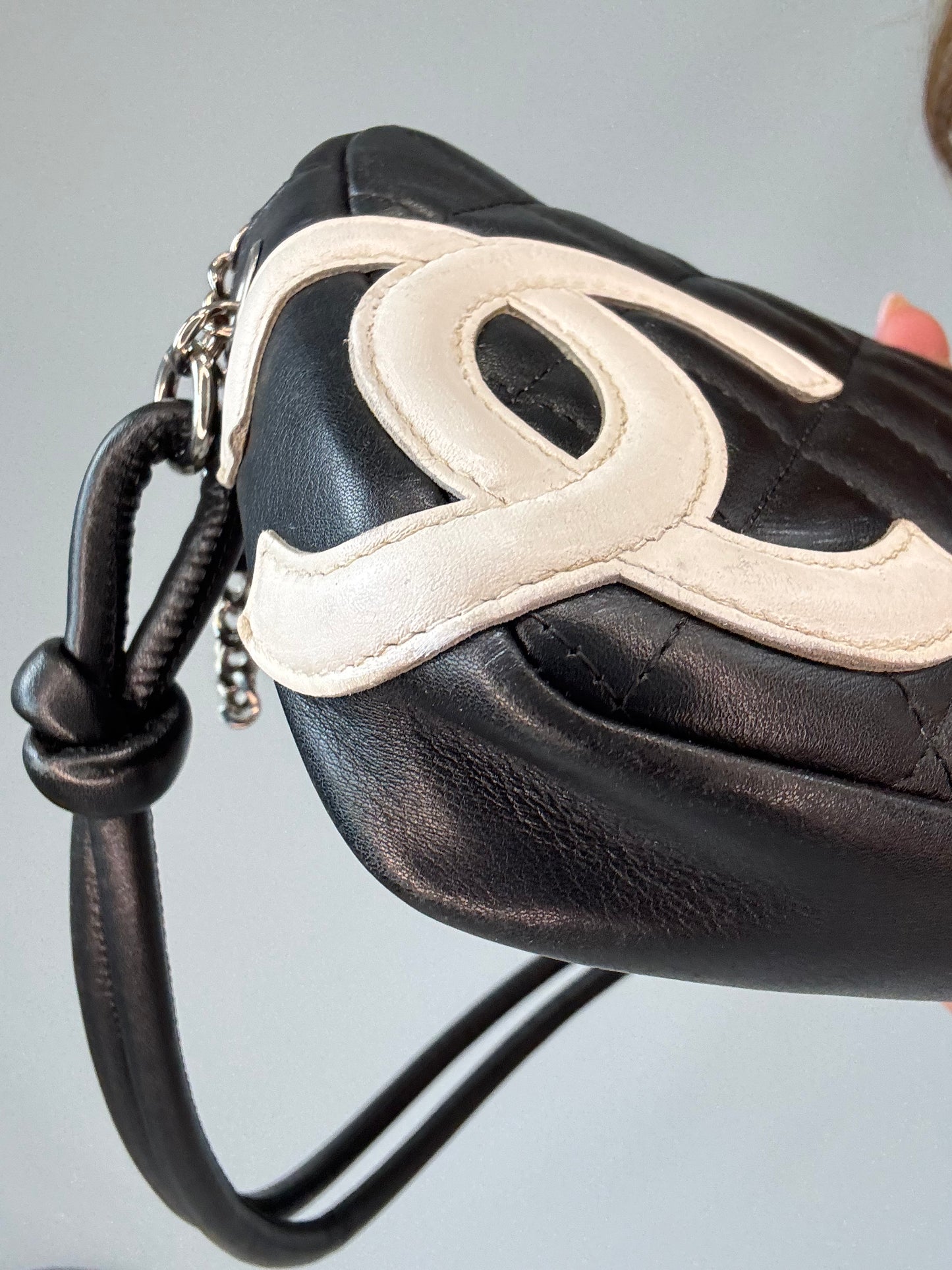 Chanel Ligne Cambon Pochette Shoulder Bag - 2005 front left bottom corner