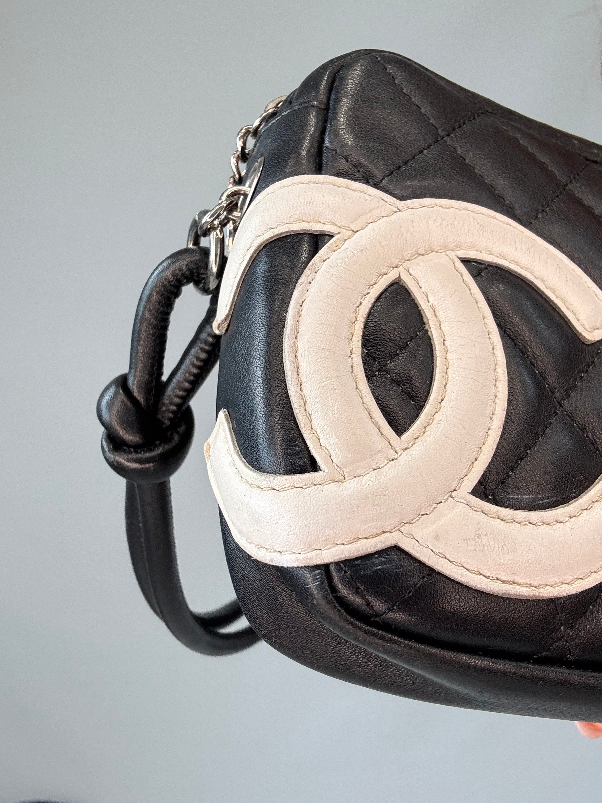 Chanel Ligne Cambon Pochette Shoulder Bag - 2005 front left side closeup