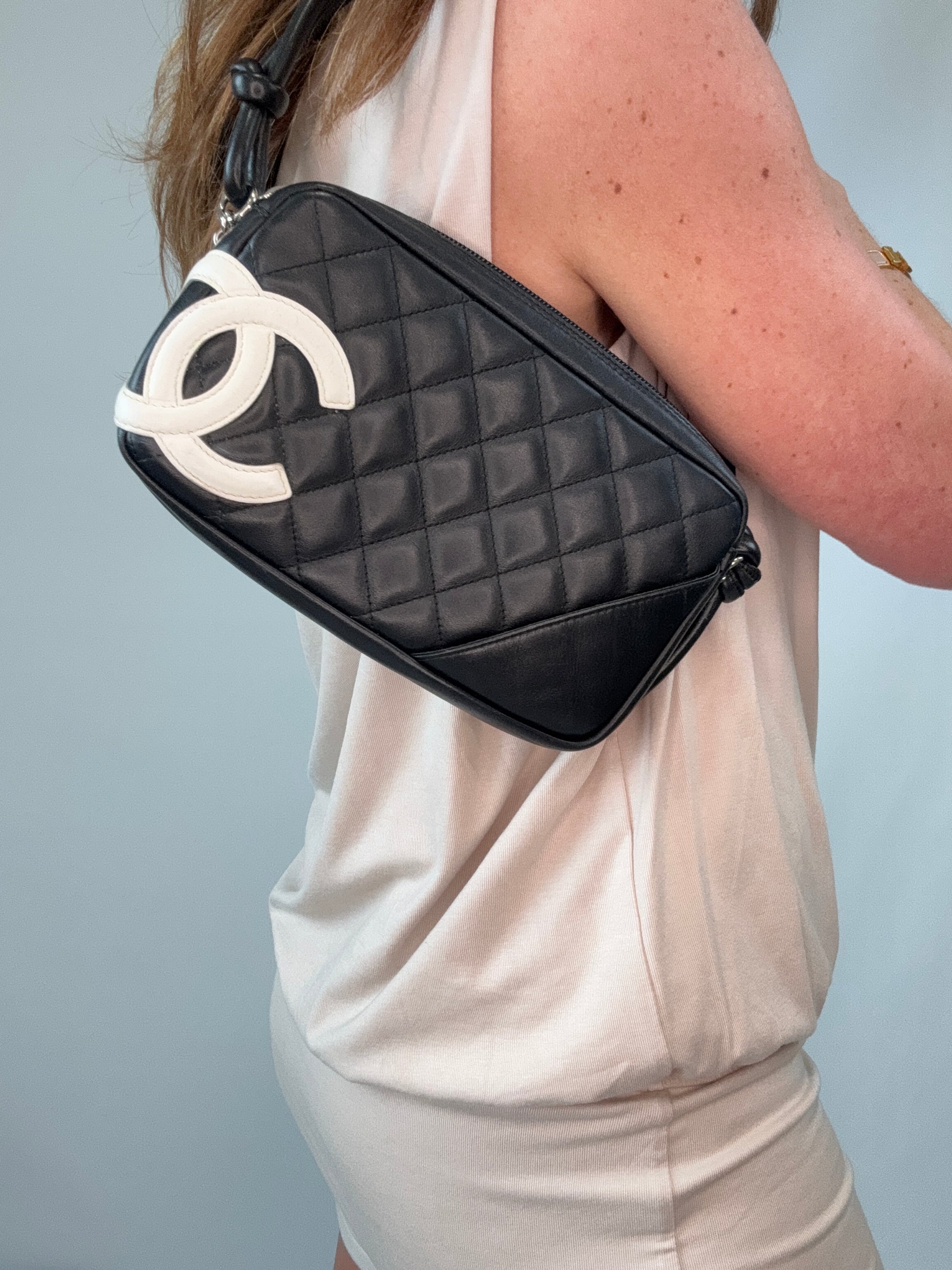 Chanel Ligne Cambon Pochette Shoulder Bag - 2005 modeled