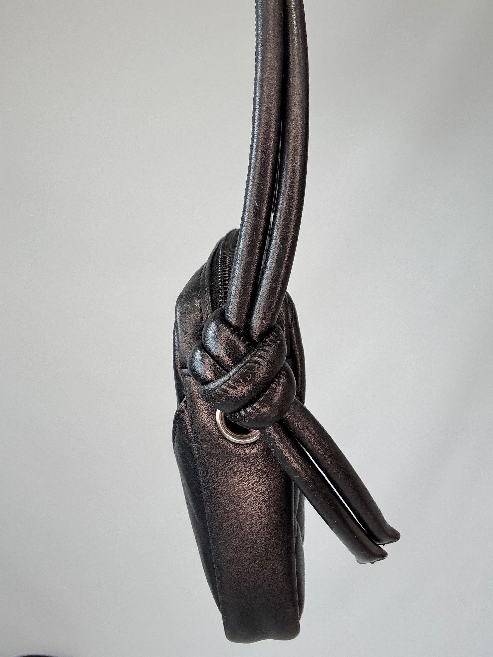 Chanel Ligne Cambon Pochette Shoulder Bag - 2005 right side of strap