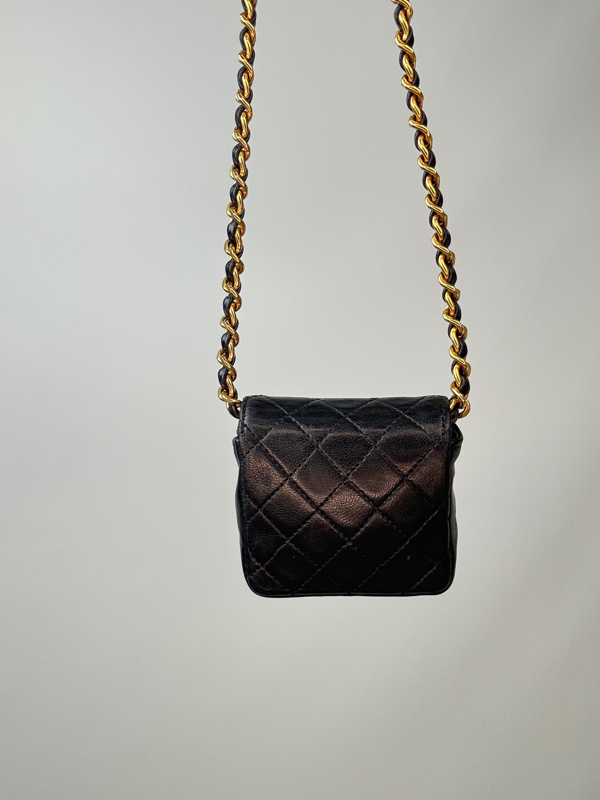 Chanel Micro Quilted Flap Bag back of bag