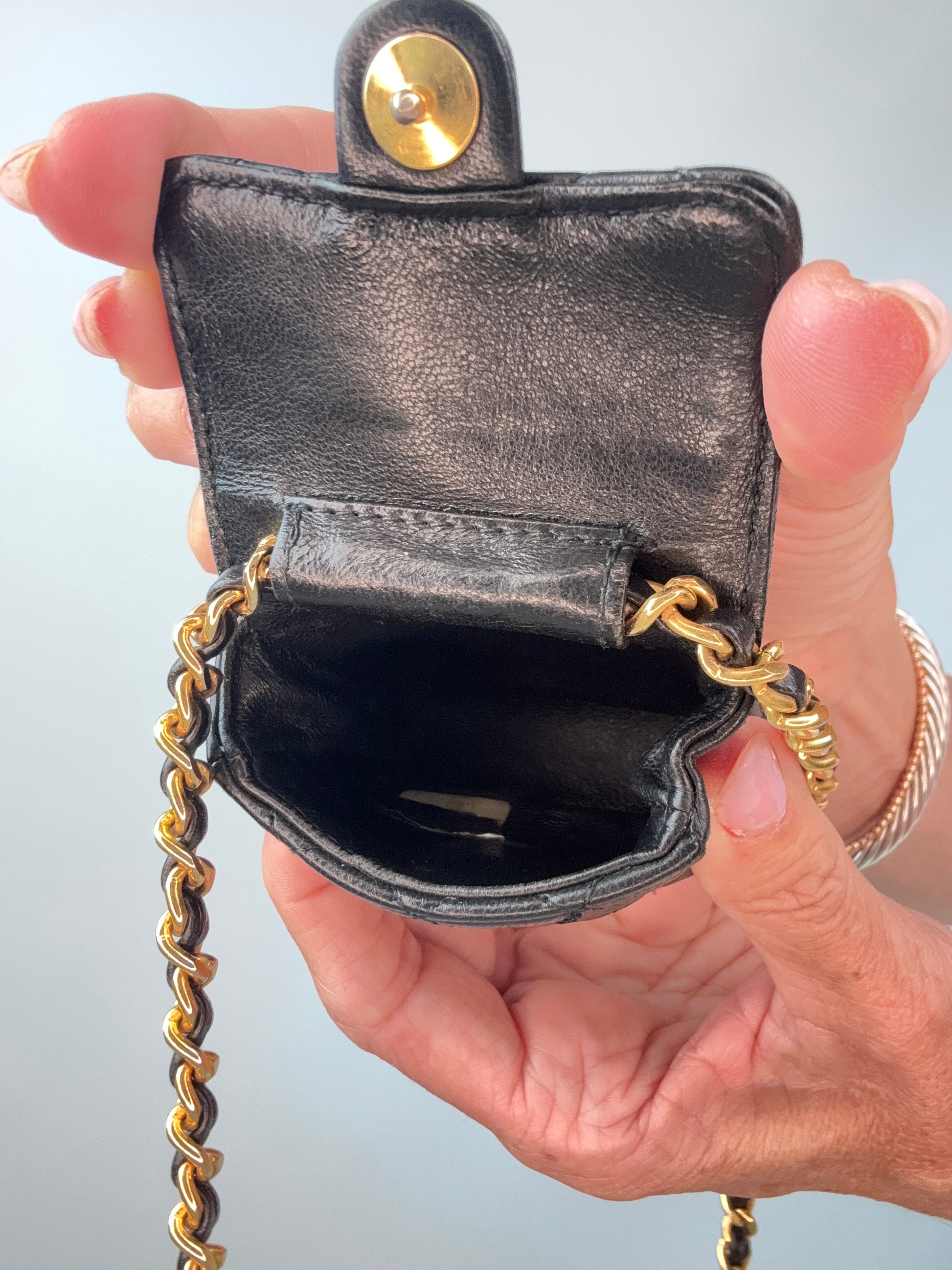 Chanel Micro Quilted Flap Bag interior
