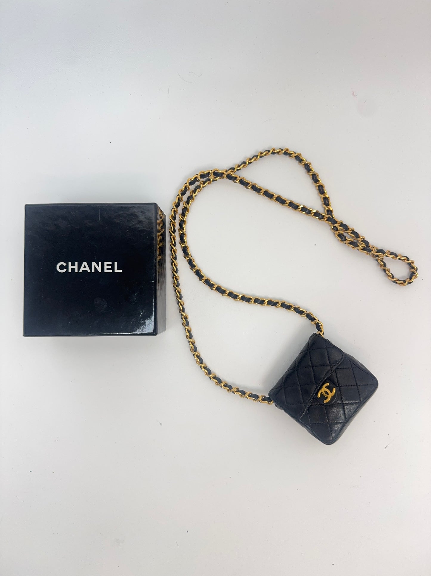 Chanel Micro Quilted Flap Bag with box