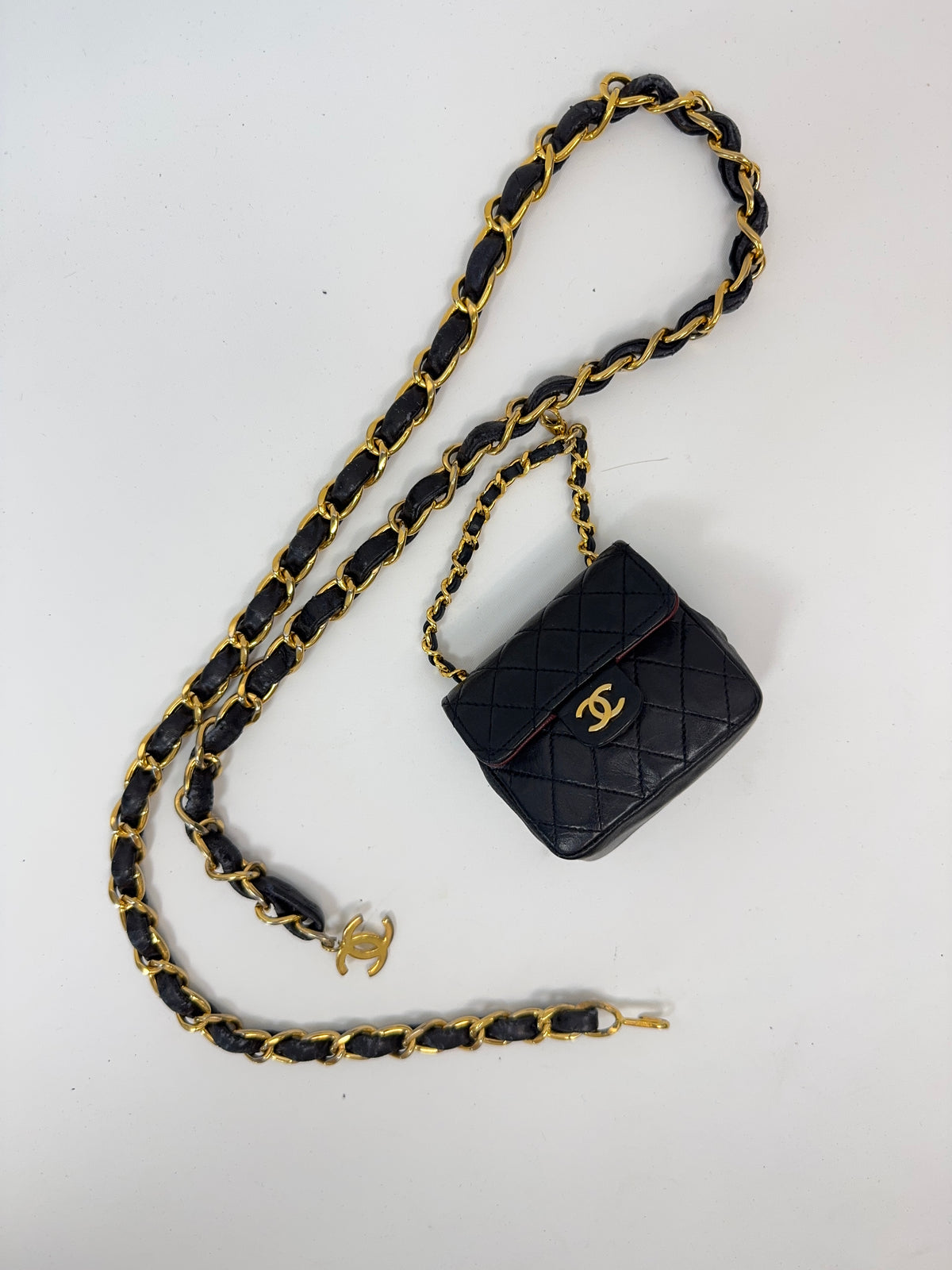 Chanel Micro Quilted Lambskin Flap Chain Belt Bag belt with bag