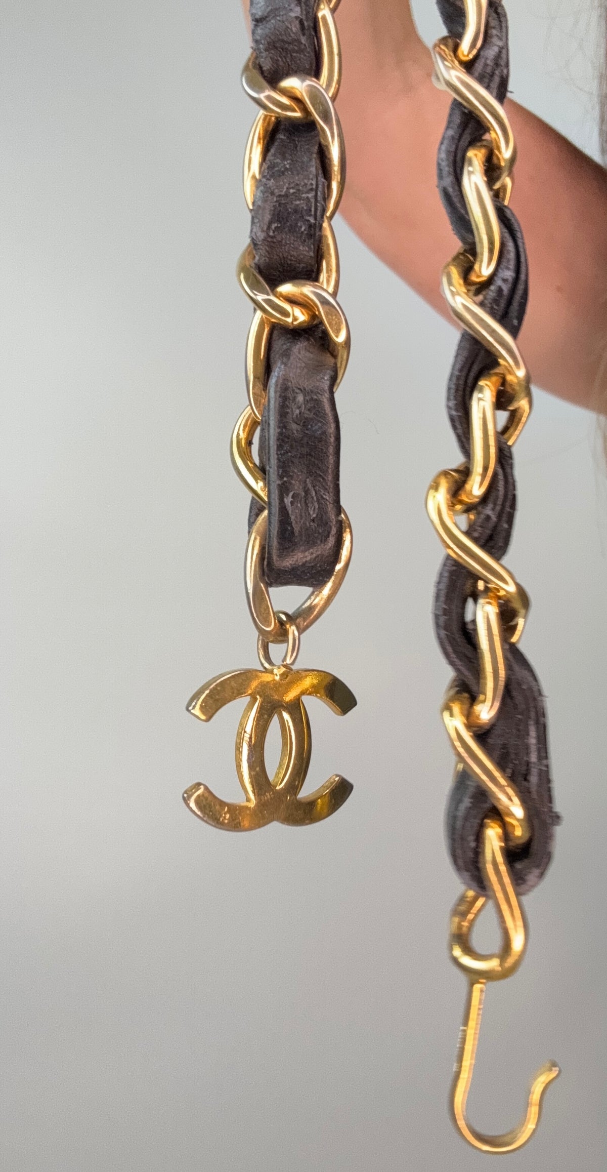 Chanel Micro Quilted Lambskin Flap Chain Belt Bag chain belt logo