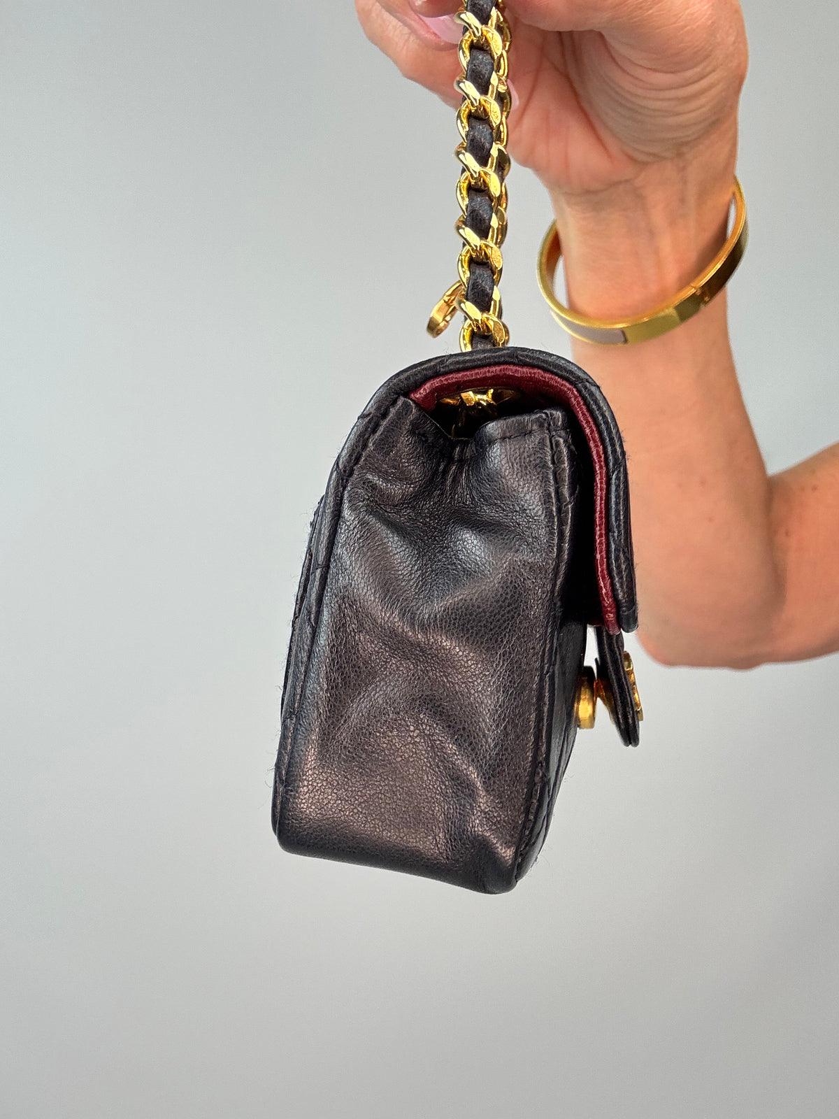 Chanel Micro Quilted Lambskin Flap Chain Belt Bag left-side