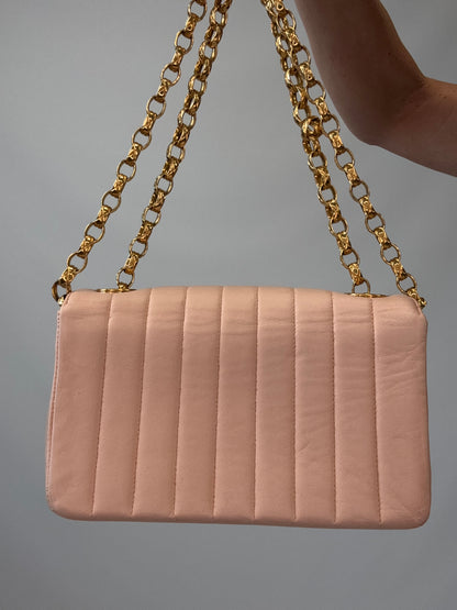 Chanel Mini Bijoux Flap Bag in Light Pink back of handbag