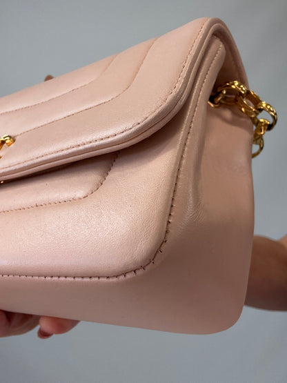 Chanel Mini Bijoux Flap Bag in Light Pink front right bottom corner