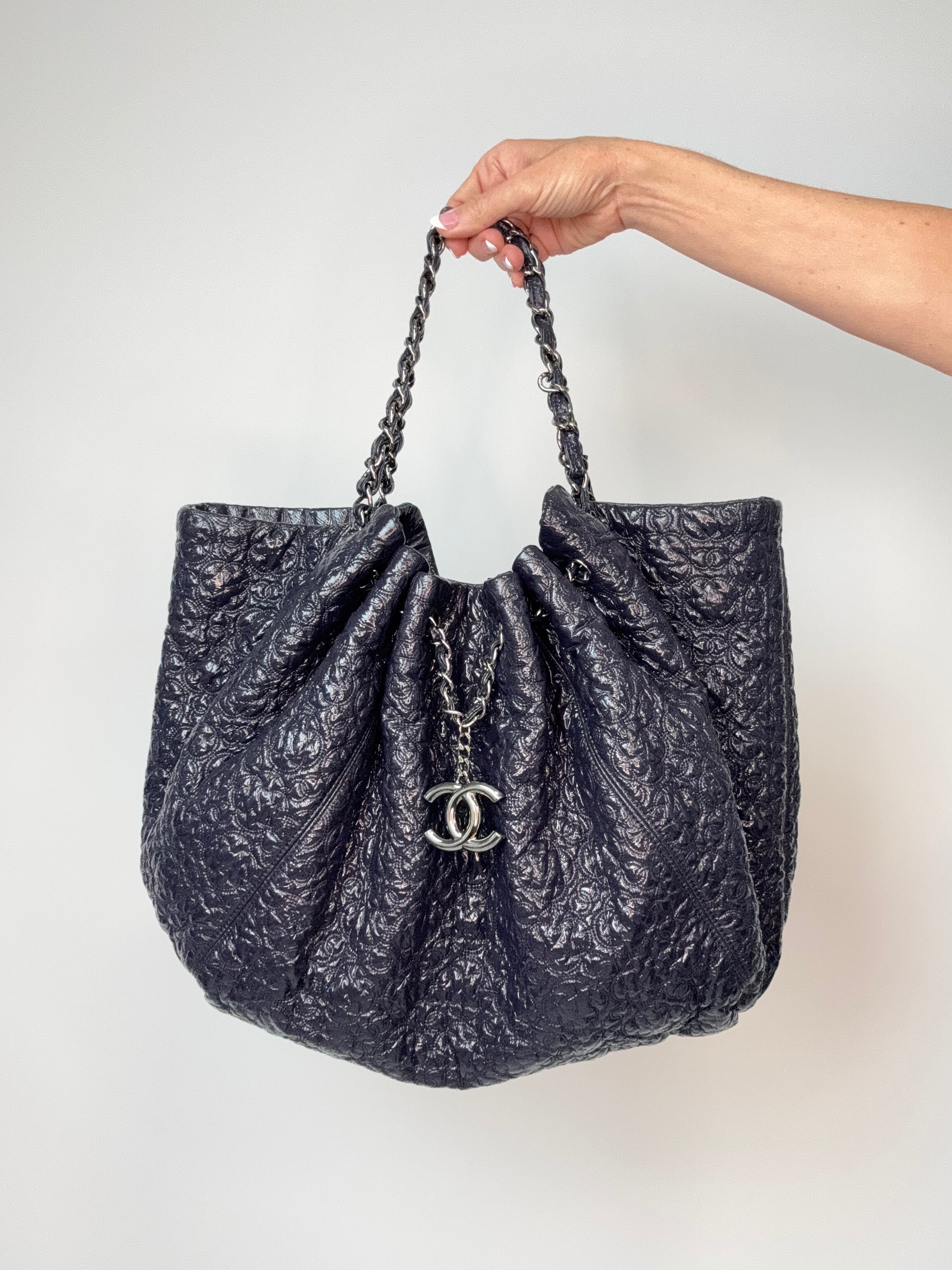Chanel Patent Leather Rock In Moscow Cabas Hobo Bag