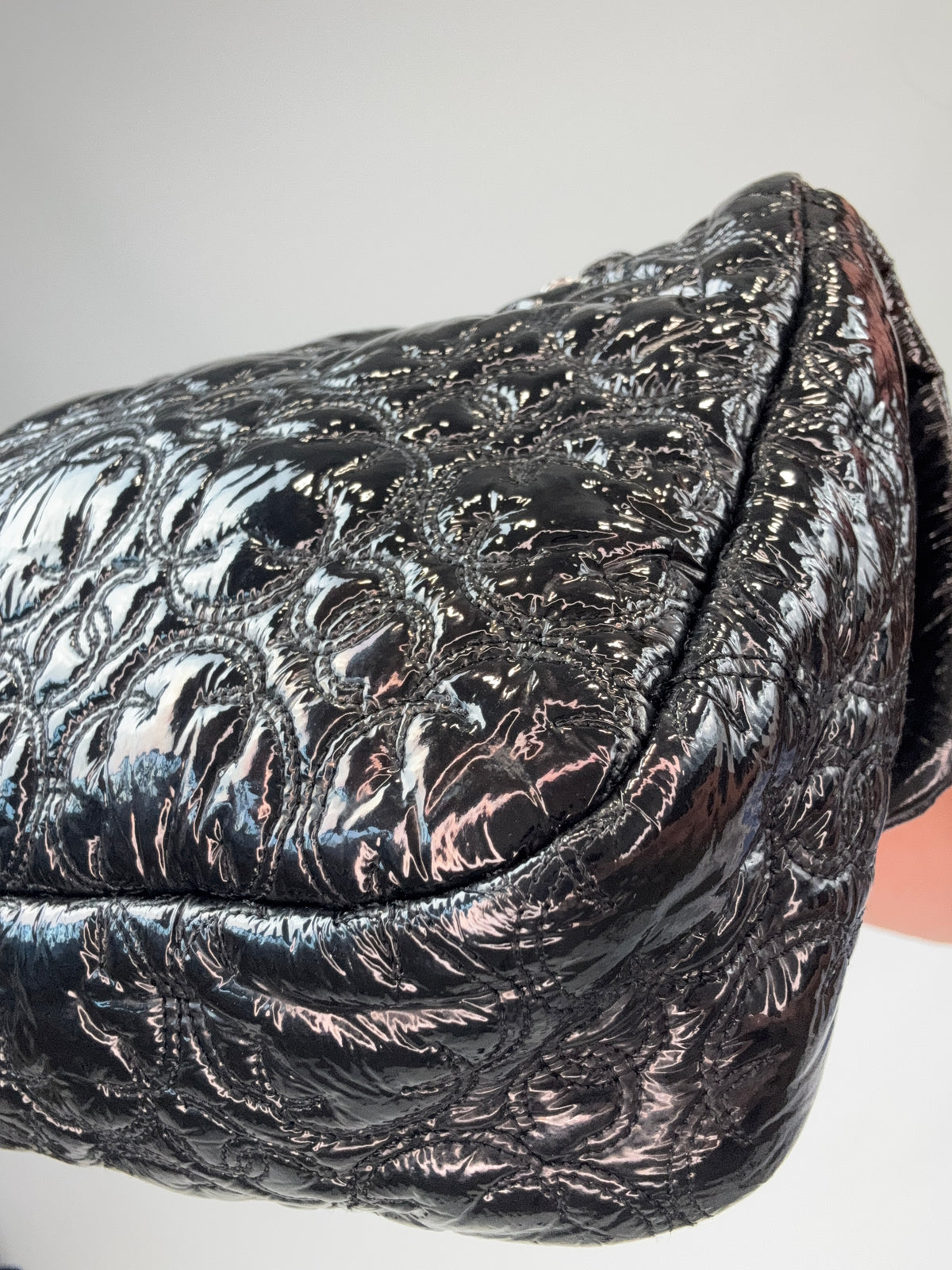 Chanel Patent leather Rock In Moscow Single Flap Bag back right bottom corner